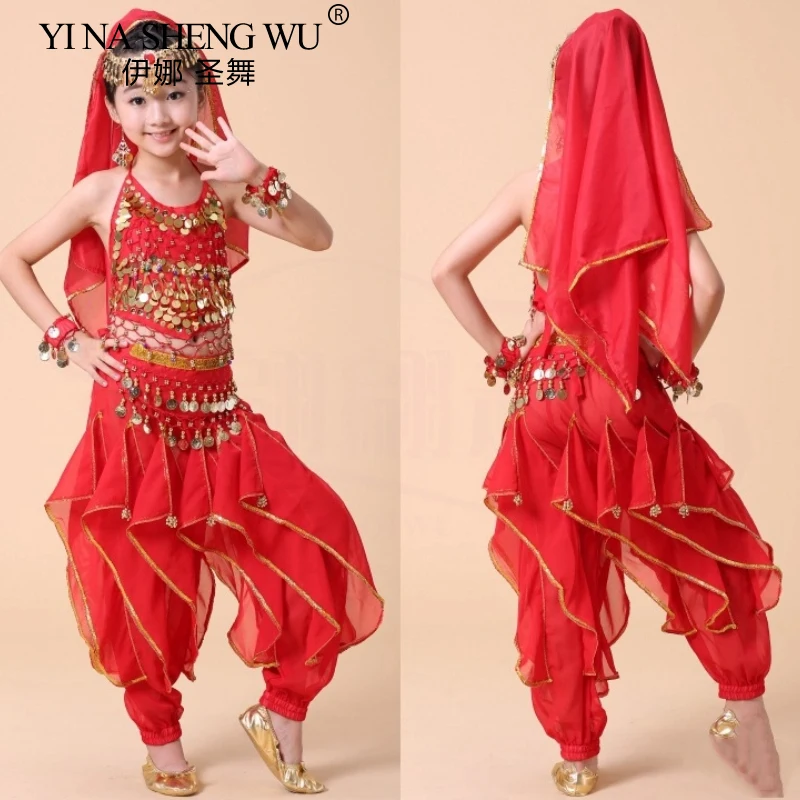 Children's Belly Dance Professional Costume Kids Indian Bellydance Clothes Girl Bollywood Dancing Stage Performing Wear Suit New