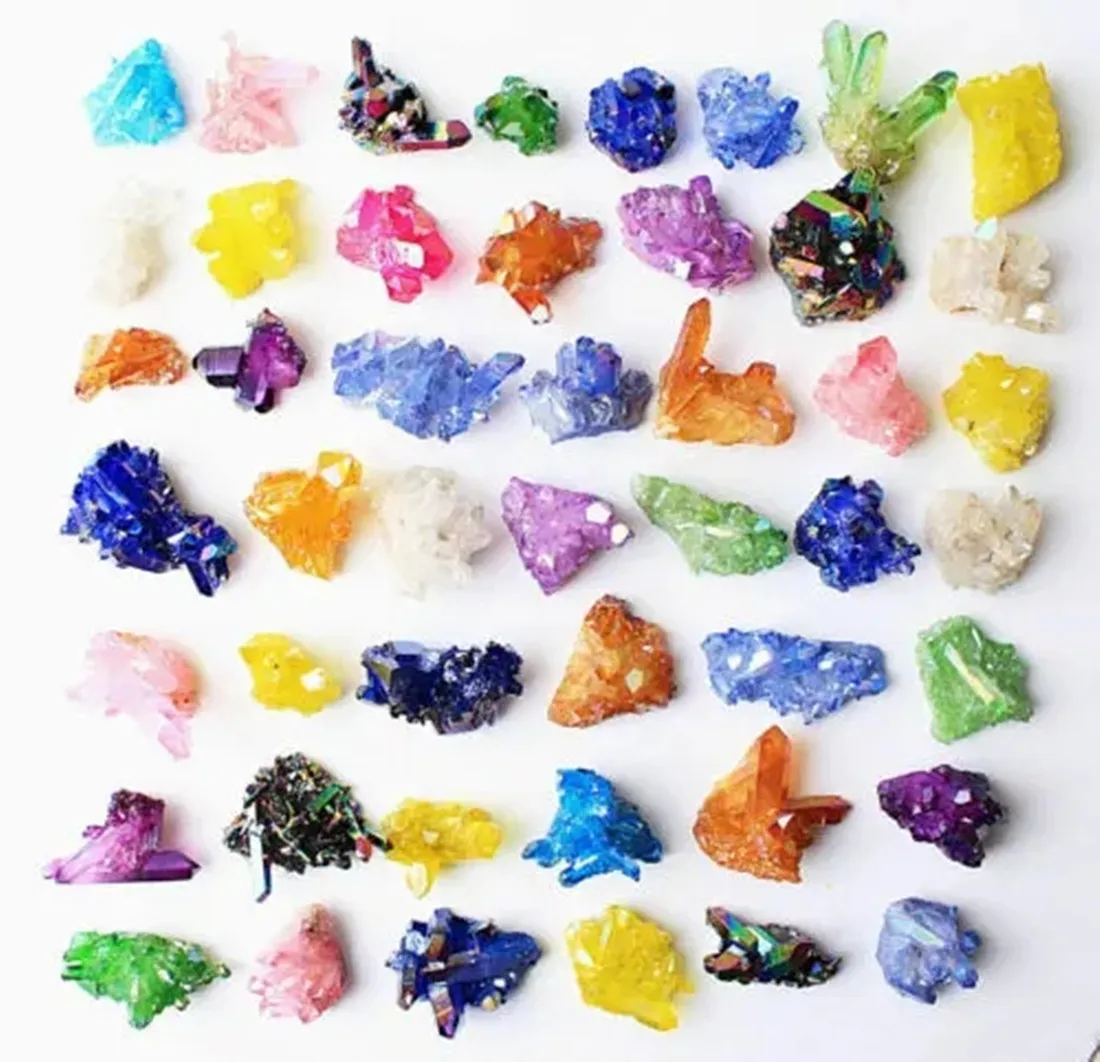 

Wholesale Price!2.2lbs/ Colourful Electroplated Crystal Cluster Decor