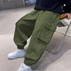 Teenage Boys Girls Cargo Pants Children's Trousers Wide-leg Casual Pants Fashionable Loose Clothes 5 8 10 12 14 Years Old