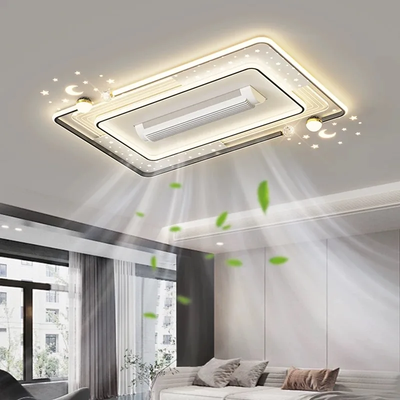 Imagem -03 - Controle Remoto Vaneless Fan Teto Light Decoração da Lâmpada para Sala e Quarto Luz Led