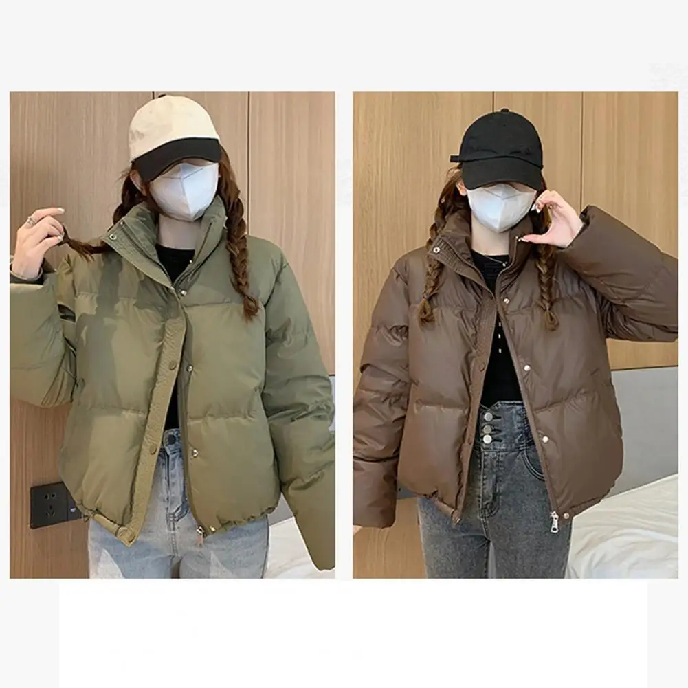 

2025 Winter Women's Puffer Jacket Hooded Cotton Padded Coat Sweet Color Korean Fashion Ladies Parkas Basic Coat Thick Outerwear
