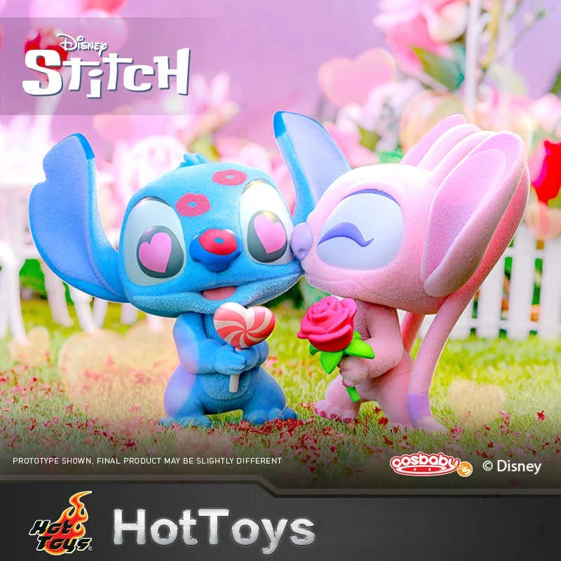

Hot Toyslilo&Stitch Stitch Valentine'S Day Cosbaby (S) Mini Collection Model Doll Set Desktop Decoration Ornaments Couple Gifts
