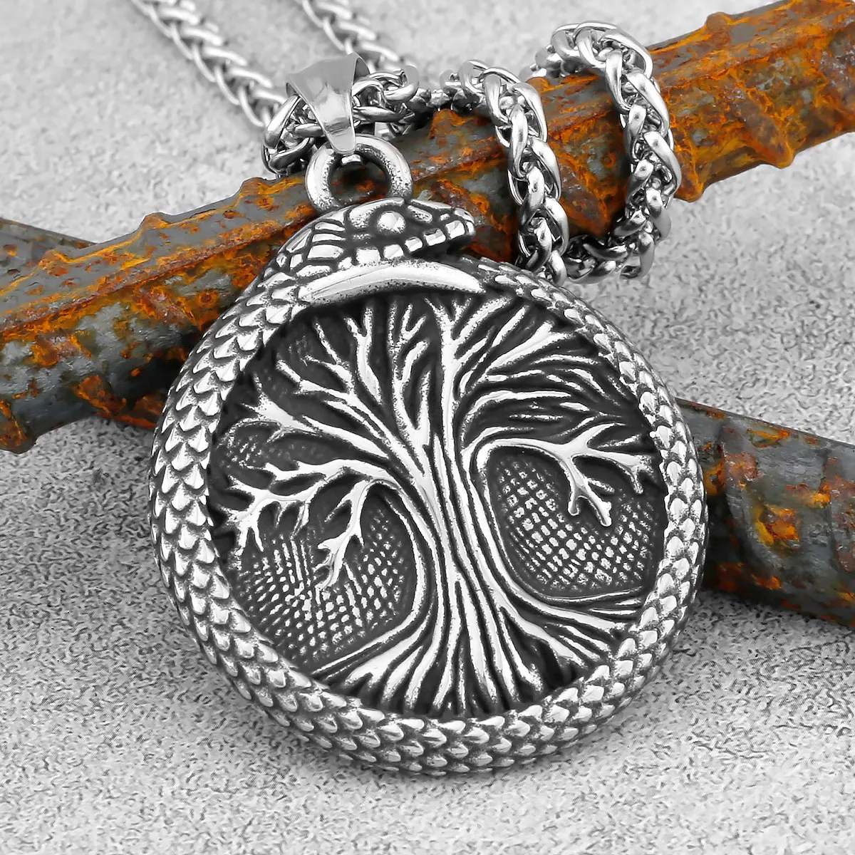 

Nordic Viking Tree of Life Yggdrasil/Snake Stainless Steel New Necklace for Men Gift Norse Pendants jewelry Amulet Wholesale