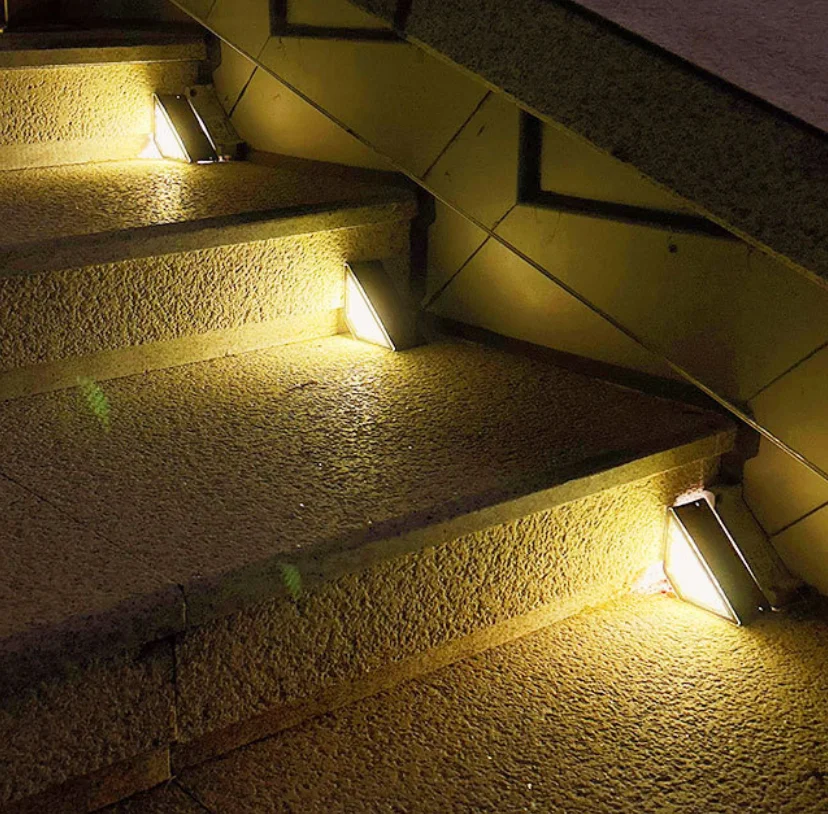 أضواء خطوة تعمل بالطاقة الشمسية، أضواء أرضية، مسارات حديقة الفناء، تراس الشرفة، الديكور