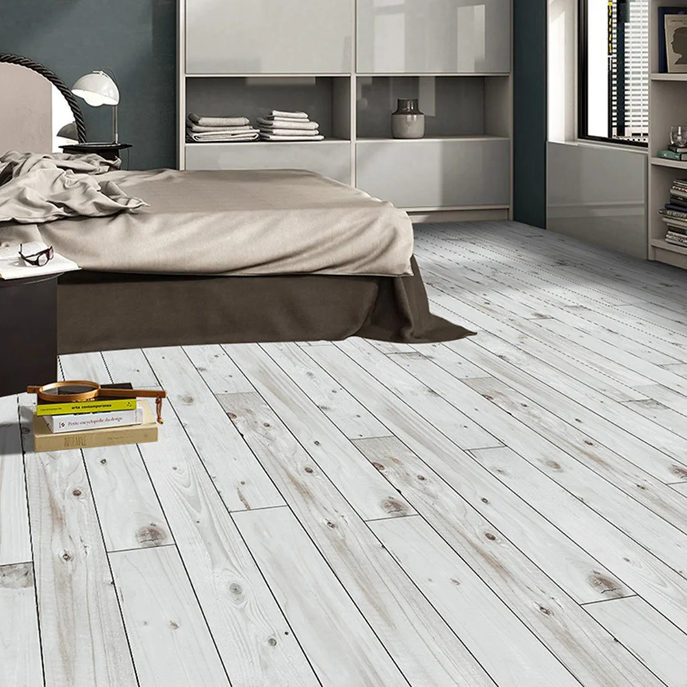 

1pc Wood Grain Flooring Sticker Waterproof Self-Adhesive Peel Stick Decorative Film For Wall Floor Garden Renovation Nordic