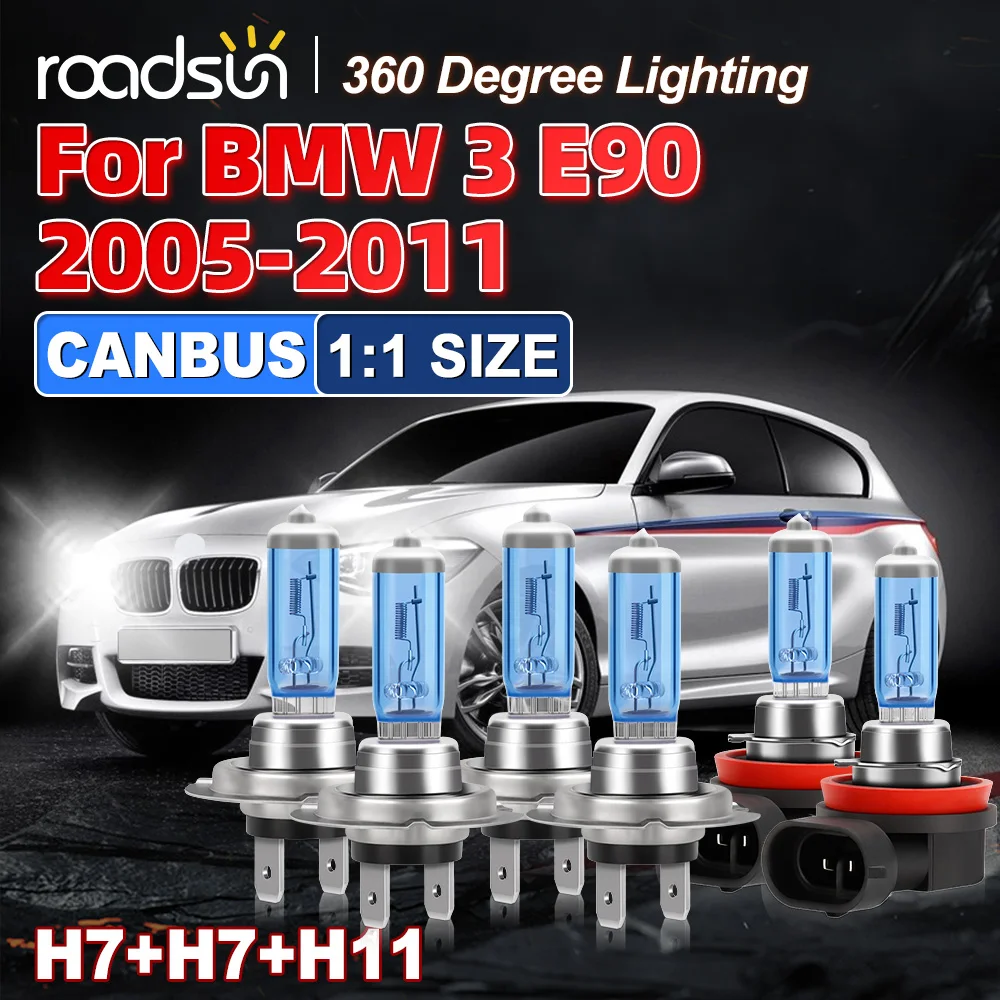

LED H7/H11 Halogen Headlamp For BMW 3 E90 2005-2011 6000K White 1:1 Size High Low Easy To Install LED Bulbs 18000Lm