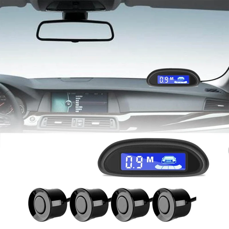 

Car Parking-Radar Monitor Detector System Parktronic LCD Parking Sensor With 4 Sensors Reverse Backup Backlight Display