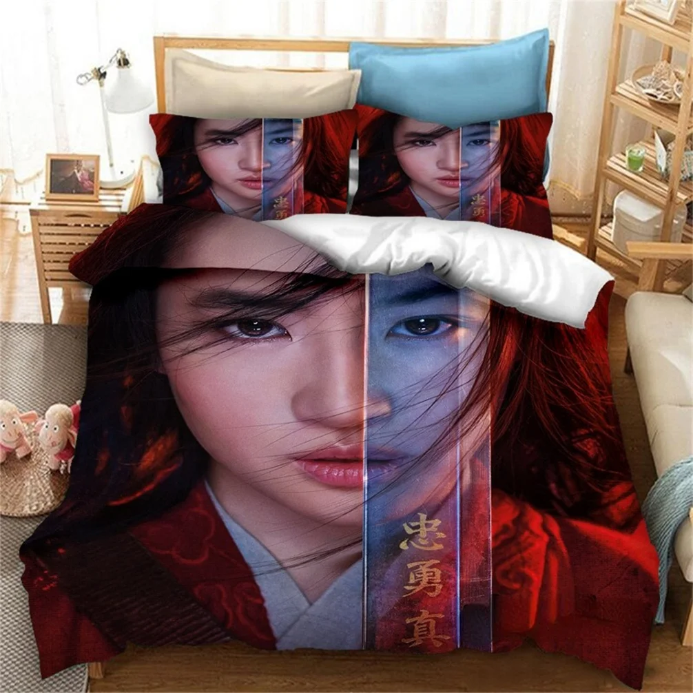 Disney Mulan 3D Print Bedding Set, Duvet Covers, Pillowcases, Comforter, Bedding Sets, Bedclothes