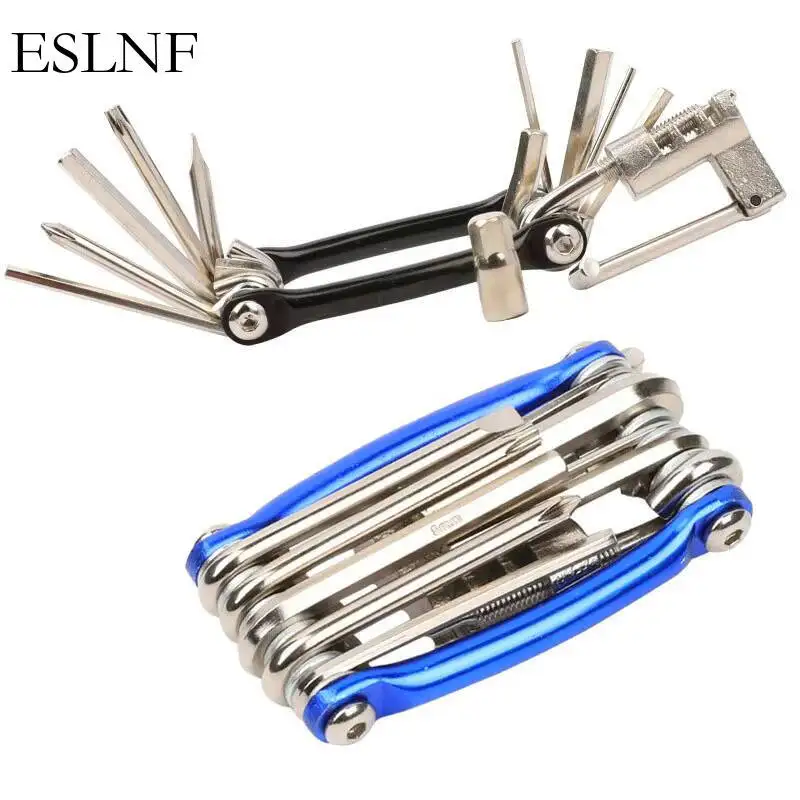 

ESLNF Multifunctional Stainless Steel Professional Bicycle Repair Tool Bicycle Accessories Portable Folding Tool Screwdriver