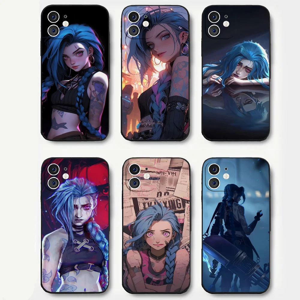 

J-Jinx чехол для телефона с персонажем анимированной игрой, мягкий силиконовый чехол для iPhone 16, 15, 14, 13, 12, 11 Plus Pro Max Plus