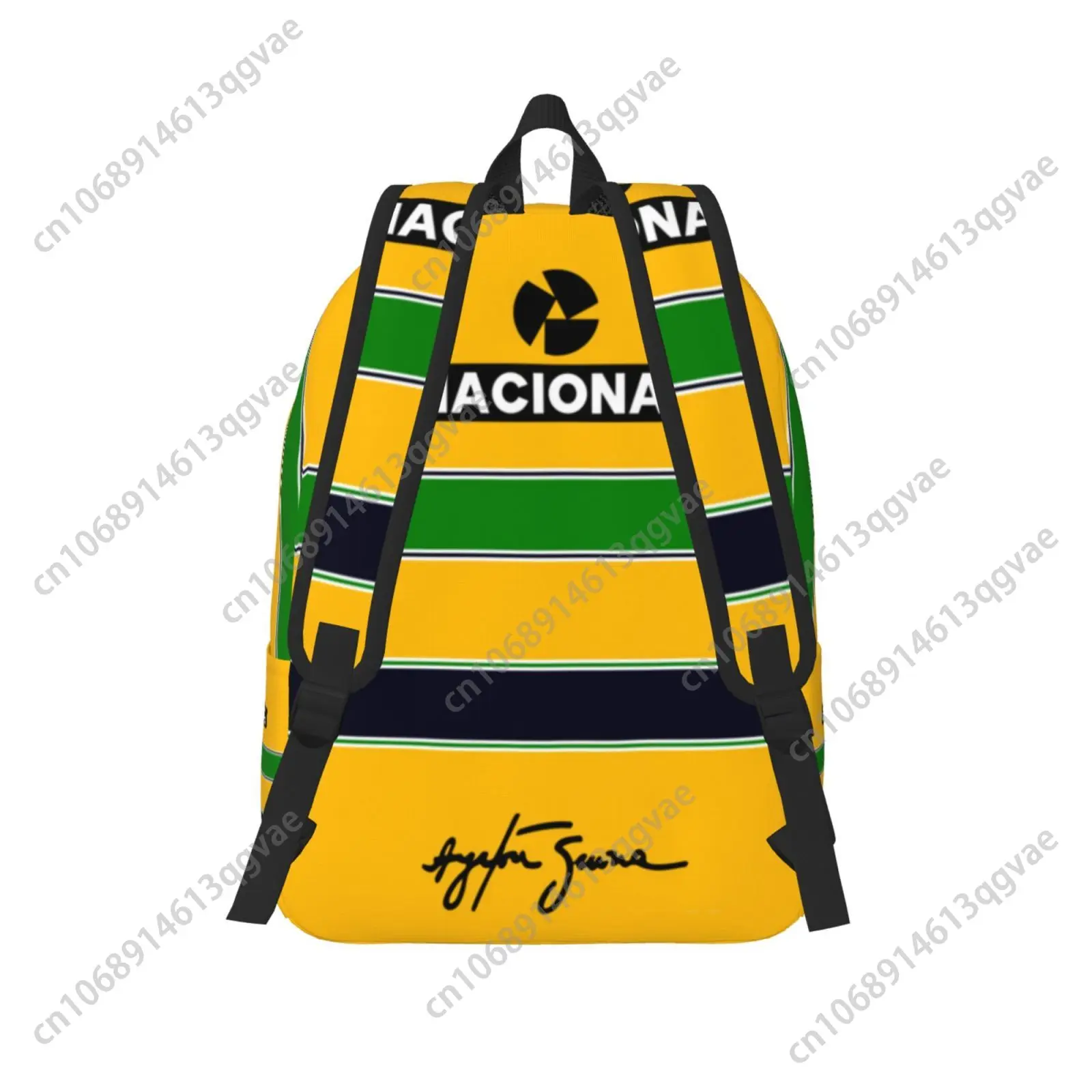 Ayrton Senna Custom Canvas Lightweight Backpack Fashion Durable Student Men Women Business Daypack