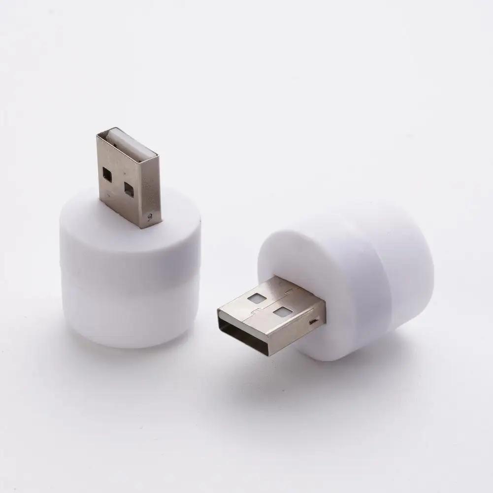 ﻿   Mini lámpara de noche con enchufe USB, mesa LED, enchufe para habitación, decoración de lectura de libros nocturnos, luz redonda, protección ocular, luz blanca cálida para dormitorio