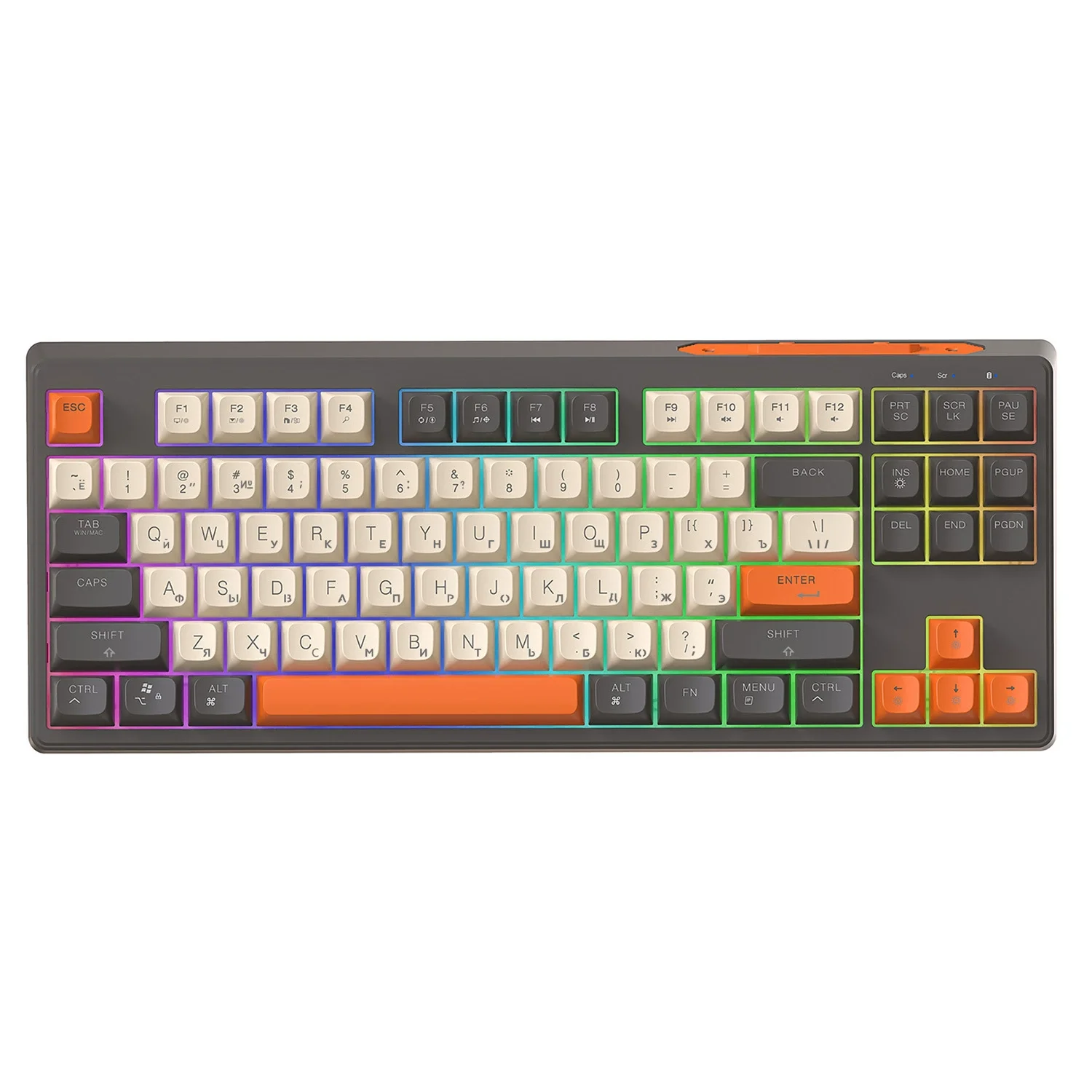 Russian Wireless Bluetooth Dual Mode Mechanical Feel Russian Keyboard Game Mute Russian Keys Office Keyboard
