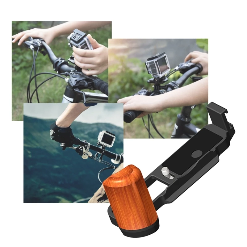 DX62 Ergonomic Wood Handgrip for X100VI/X100V L-Shaped Bracket Quick Switching Between Tripod and Stabilizers Use