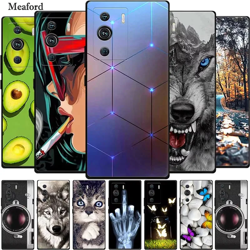 Case For ZTE Axon 40 Ultra Cartoon Silicone TPU Soft Phone Back Cover For ZTE Axon40 Ultra Funda A2023P New Wolf Shockproof Capa