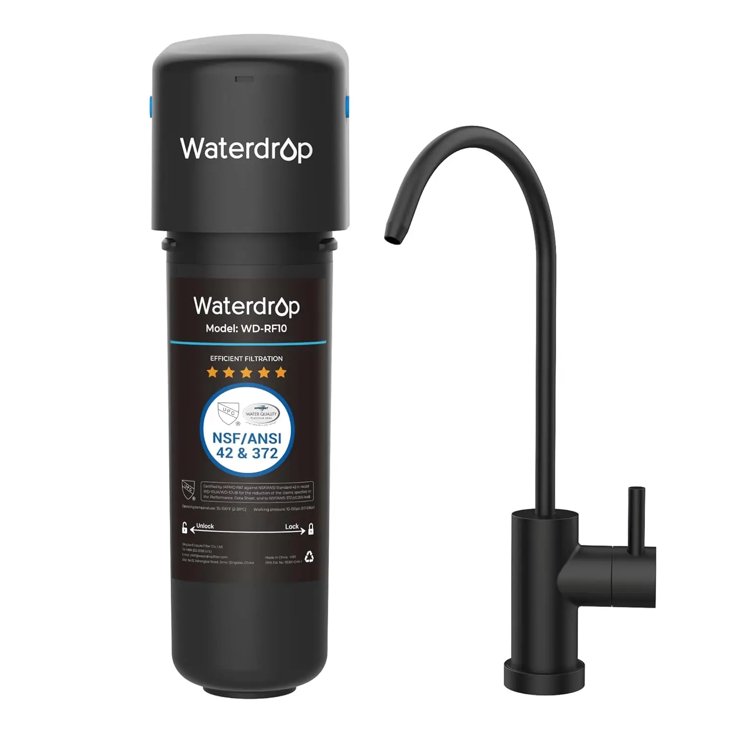 

Waterdrop 10UB-B Under Sink Water Filter, Reduces PFAS, PFOA/PFOS, Lead, Chlorine, Bad Taste, NSF/ANSI 42 Certified, 11K Gallons