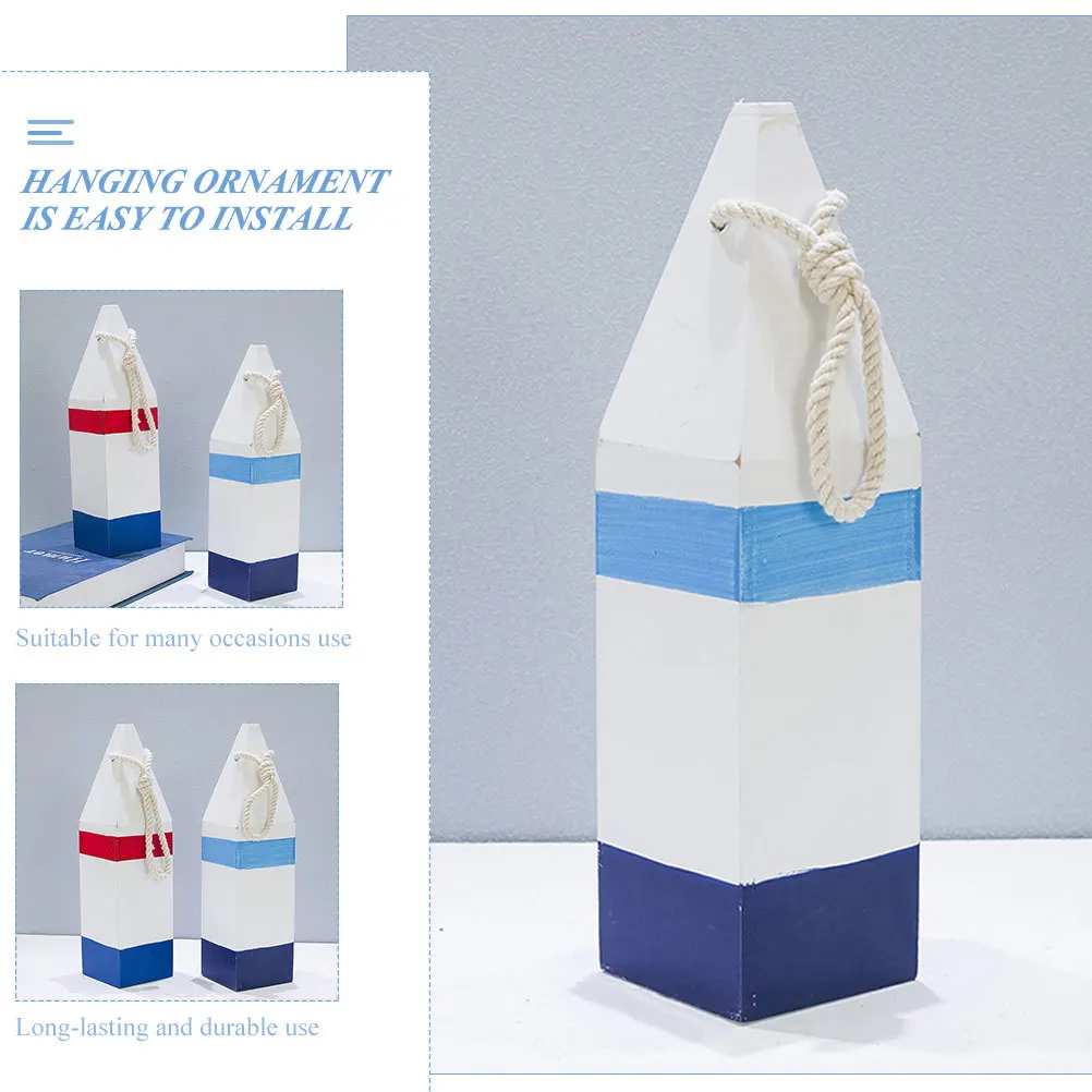 

2pcs Mediterranean Style Wooden Buoy Wall Hanging Ornaments Home Decor Nautical Art Craft Wall Decorations Ship Room Door