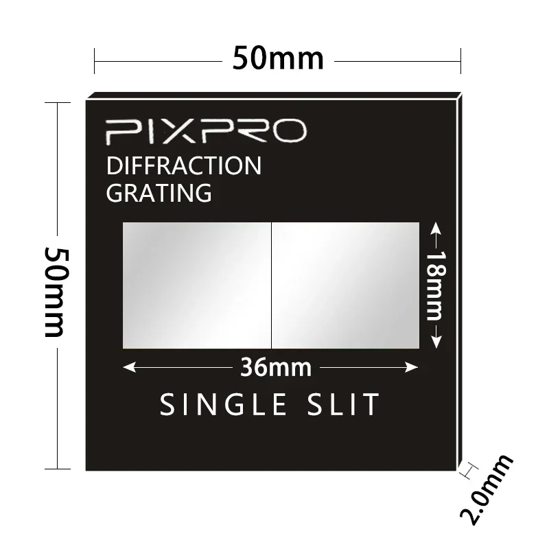 1 Buah 50*50*2mm Lensa Grating Difraksi Holografik Cermin Transmisi Cermin Celah Tunggal Cermin Celah Ganda untuk Demonstrasi Pengajaran