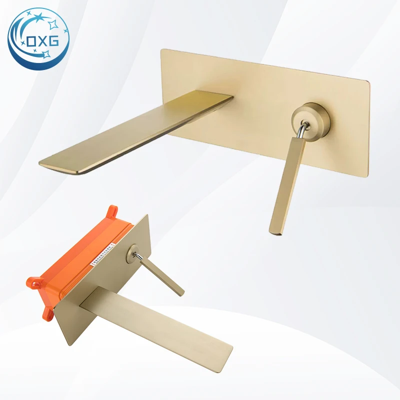 

OXG Brass Wall Mount Basin Faucet Bathroom Sink Faucet Bathroom Faucet Concealed installation Bathtub Faucet Washbasin Faucet