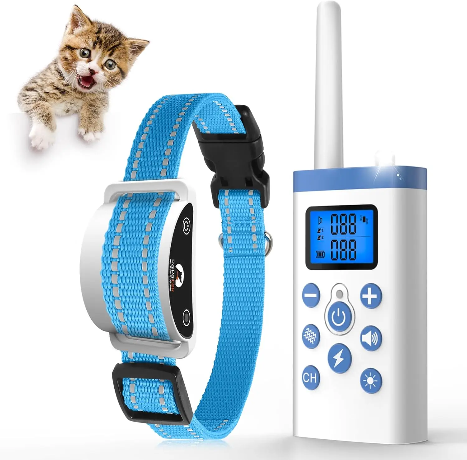 

PaiPaitek Cat Shock Collar with Remote, Cat Training Collar with Auto Anti-Meow