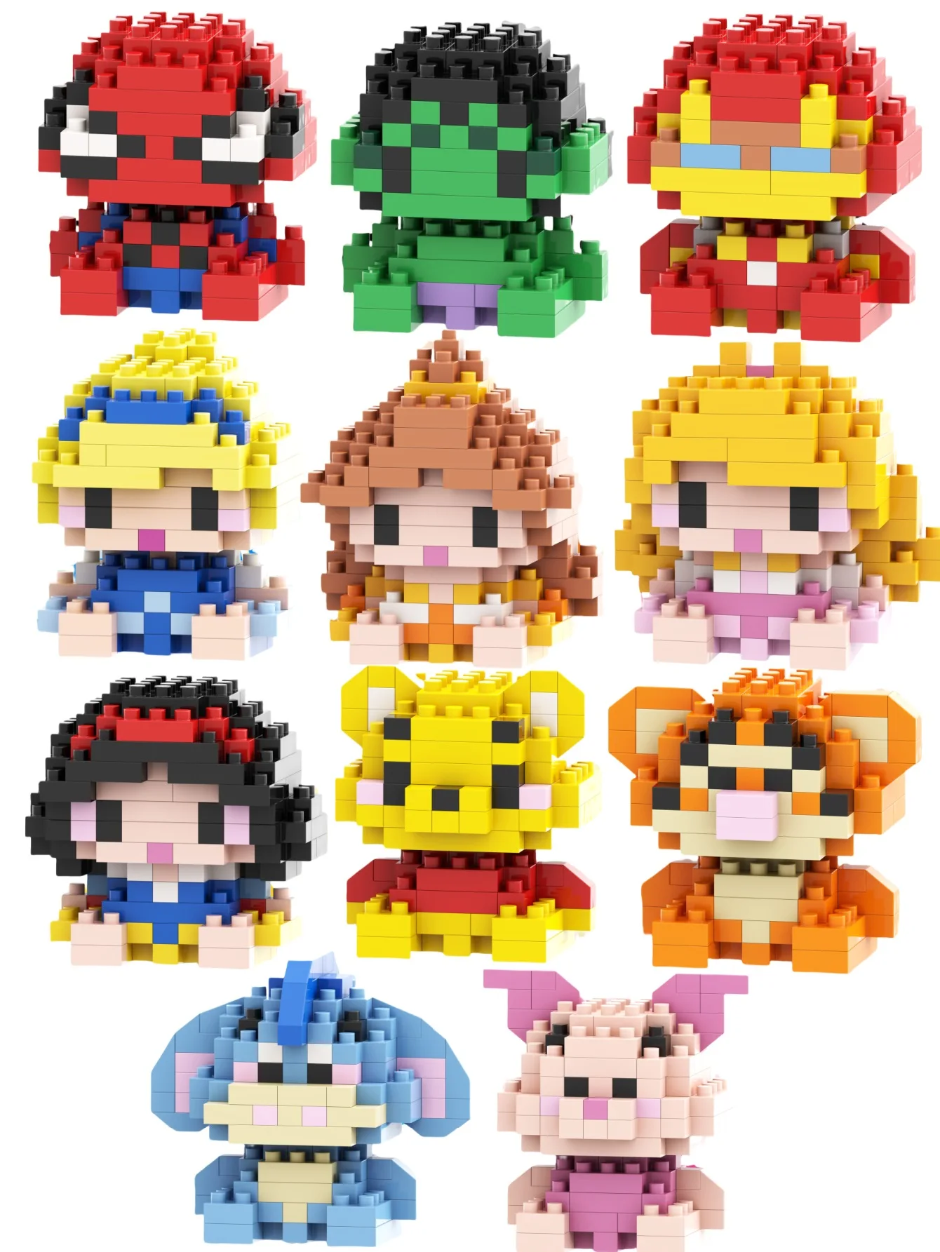 building block toy, mini desktop ornament, room decoration, anime cartoon, kawaii, holiday gift, birthday gift, Halloween gift