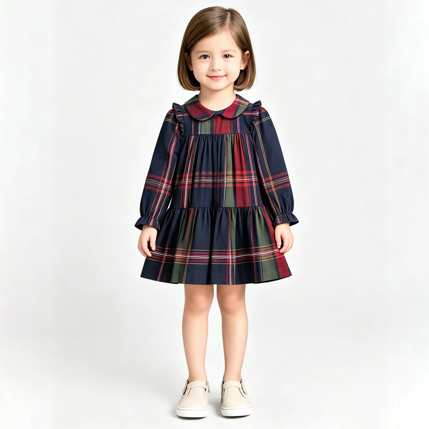 Designer Kids Long Sleeve Dresses for Spring and Autumn Cotton Striped Casual Girls Luxury Toddler Clothes All Season Birthday