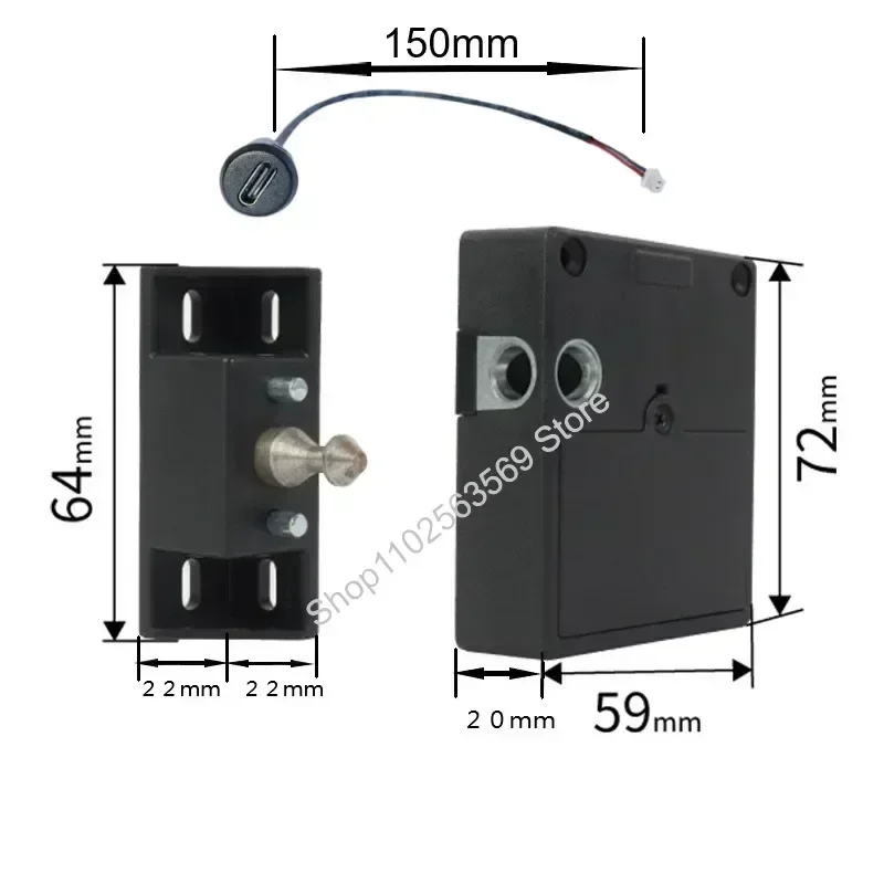 TTlock Smart Lock Keyless Invisible Cabinet Lock Card NFC TTlock App Remote Unlock Cabinet Locker Drawer Sliding-door Lock