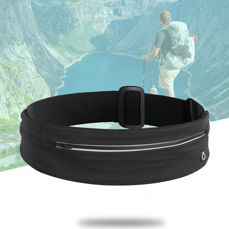 Unisex Night Reflective Fanny Pack com fivela chave, saco de cintura, esportes, corrida, maratona, corrida, camping, caminhadas, invisível, zíper