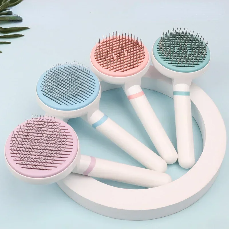 Pet Self-Cleaning Comb Hair Remover Kittens and Puppy Brush Pet Grooming Tool Chihuahua Bulldog Pomerian Dog Cat Accessories