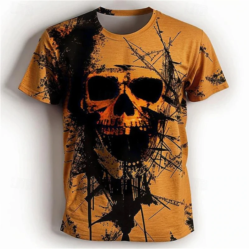 

New Cool Horror Skull 3D Printed T Shirt For Man Halloween Short Sleeve Fashion Gothic Skull T-Shirt Men's Women's Casual Tops