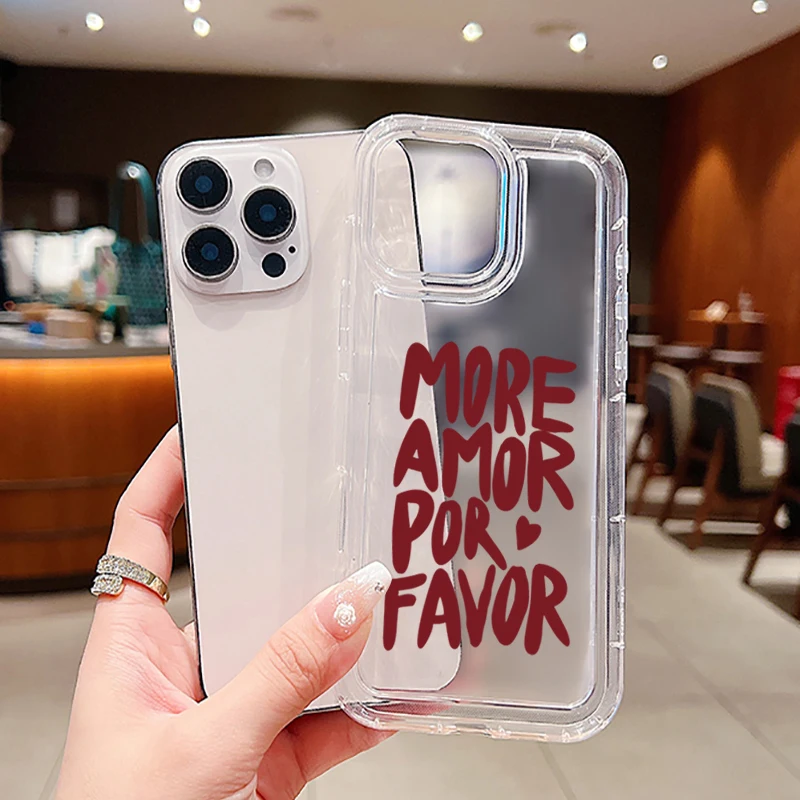"More Love" Soft Silicone Phone Case for iPhone 17 16 15 Pro Max 16E 14 13 12 11 Air XS X XR 7 8 Plus SE2 Clear Couples Cover - náhled 4