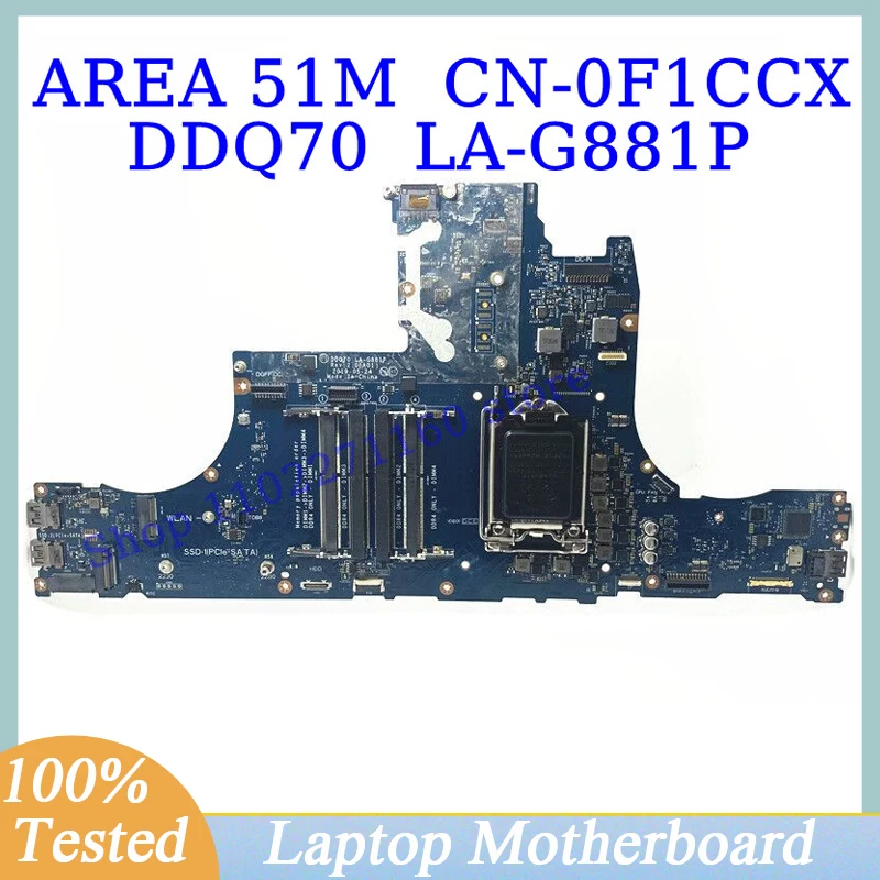 

CN-0F1CCX 0F1CCX F1CCX For DELL Alienware Area-51M Mainboard DDQ70 LA-G881P Laptop Motherboard 100% Fully Tested Working Well