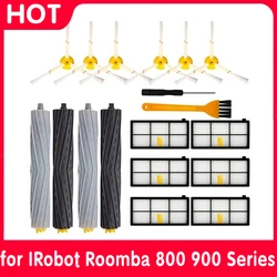 Saco de poeira para iRobot Roomba, Peças Kit Série 800, 860, 865, 866, 870, 871, 880, 885, 886, 890, 900, 960, 966, 980, escova lateral principal, filtro Hepa, saco de poeira