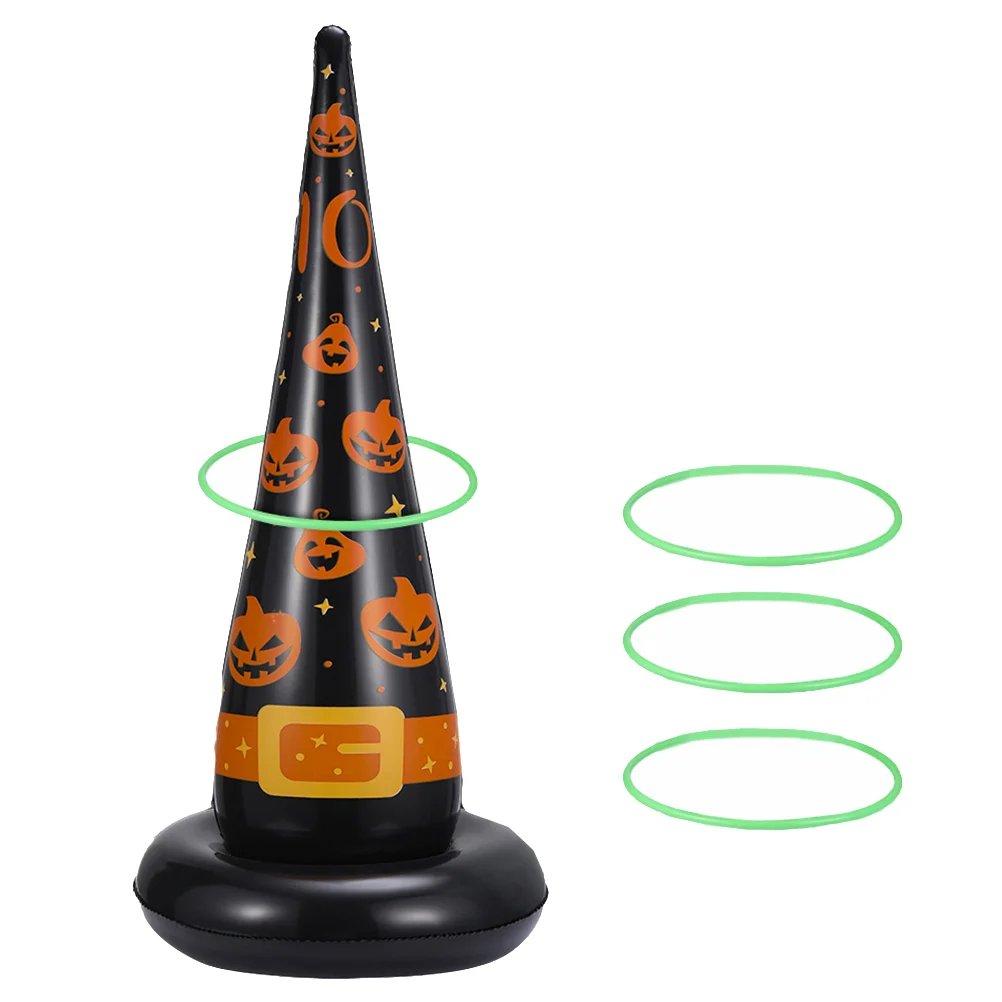Fashionable Halloween Hat Inflatable Ferrule Toddler Child Kids Toys Outdoor Games 27*27*55cm Pvc Cauldron