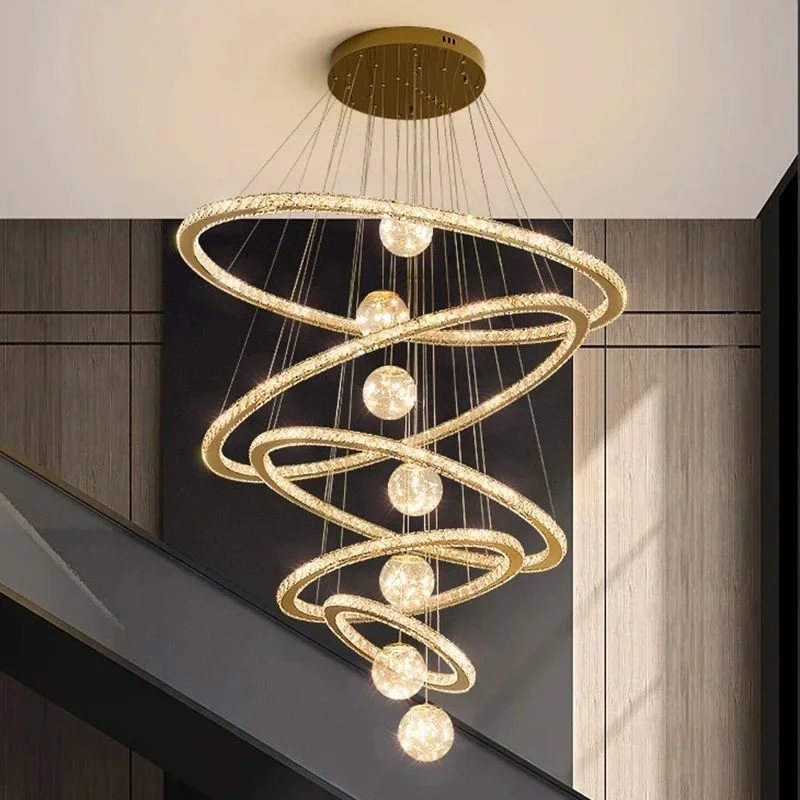 

Modern home decoration crystal chandelier, stair Pendant lamp, living room Pendant lights, interior lighting