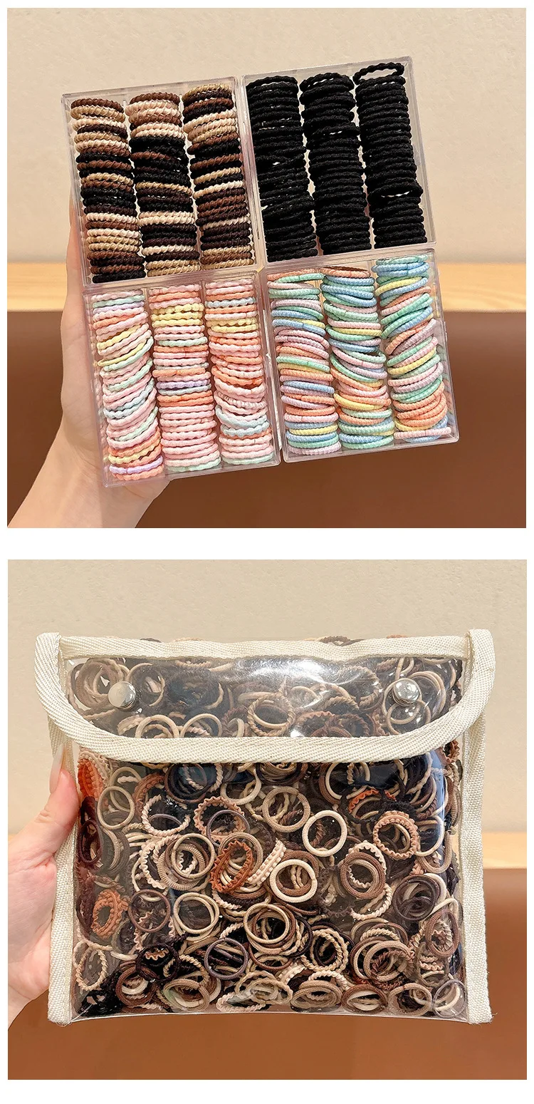 90 teile/satz Koreanischen Stil Candy Farbe Haar Seil für Kinder Hohe Stretch Haar Krawatte Mode Mädchen Scrunchies – Detail 3