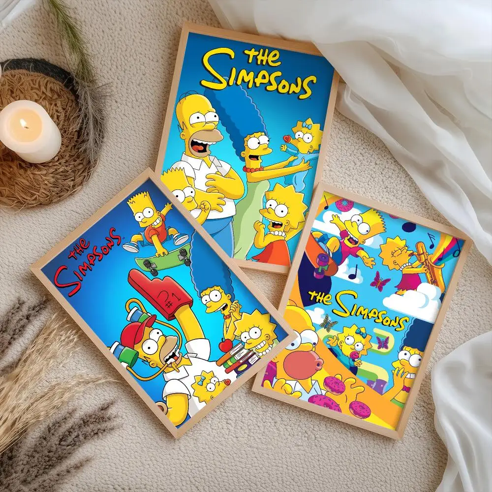 The S-Simpsons Anime Cartoon Poster HD Home Wall Stickers House Hallway Living Room Bedroom Bar Office Decor Art Prints