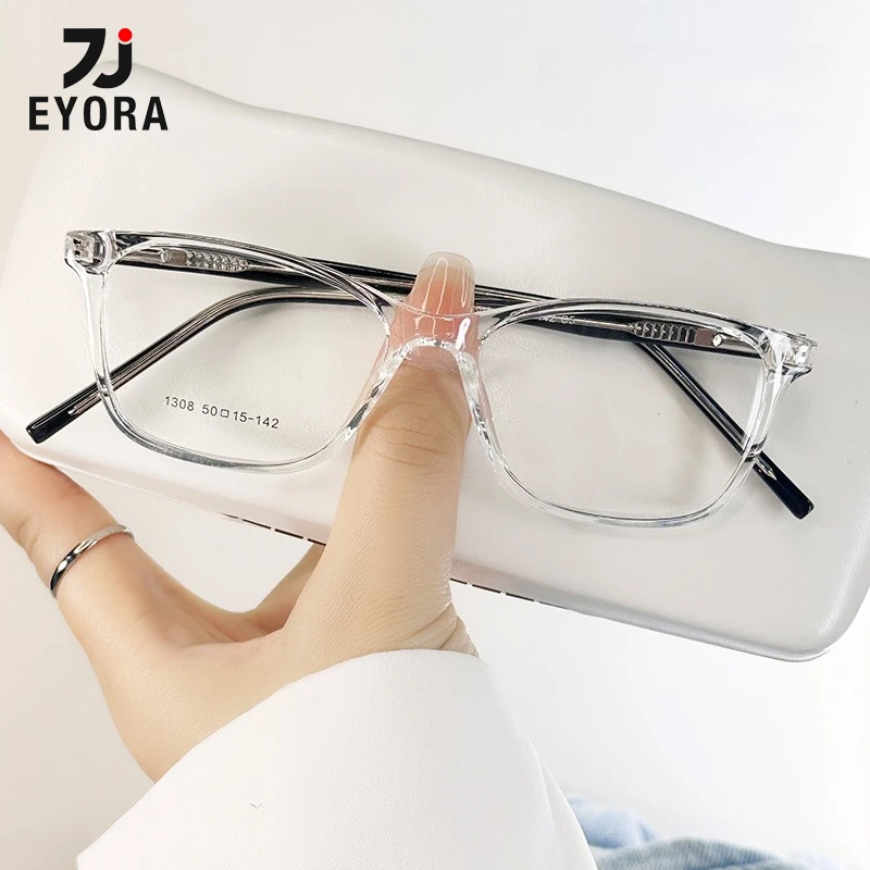 

EYORA Currents Small Frame Square TR90 Reading Glasses Anti Blue Light Myopia and Hyperopia Photochromic Prescription Eyewear