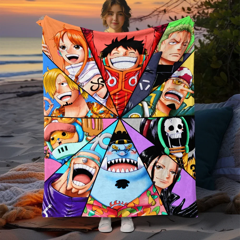 One Piece Anime Pattern Manga Blanket, Couvertures pour lits, Couverture fine, Camping, Salon, Canapé, Canapé de pique-nique, Enfant, Adulte, Populaire