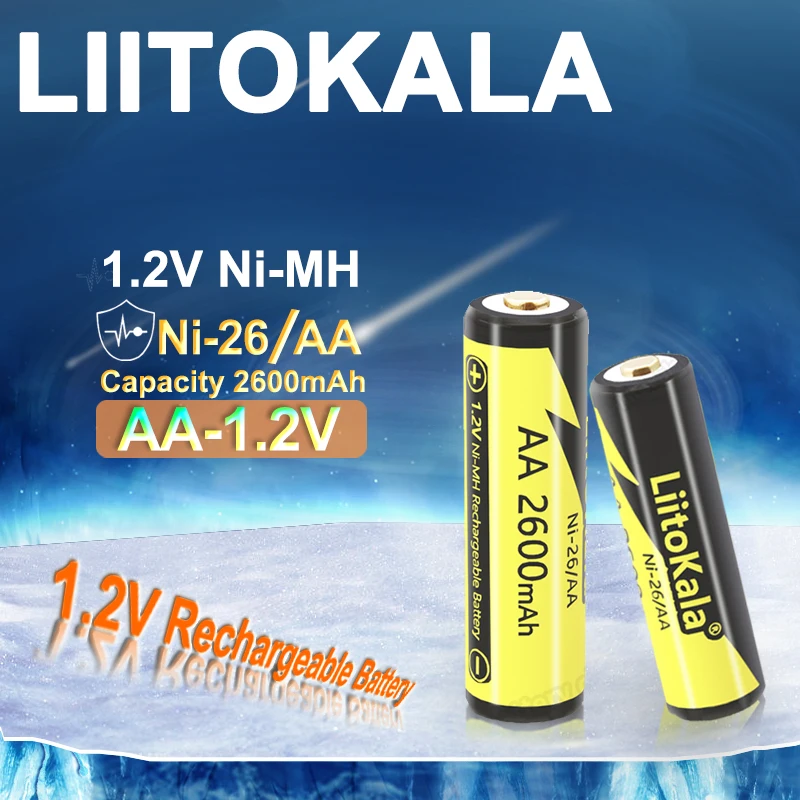 LiitoKala Ni-26/AA 1.2V AA 2600mAh rechargeable nickel hydrogen A-grade temperature gun remote control mouse toy battery