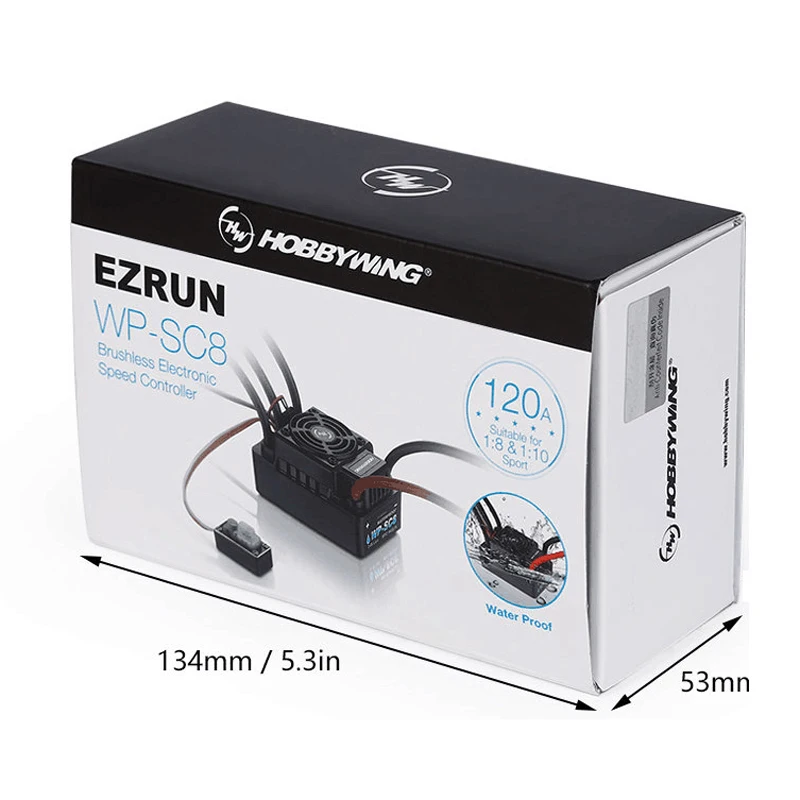 

Original Hobbywing EZRUN Waterproof WP SC8 120A Brushless ESC Speed Controller for RC Vehicles CAR