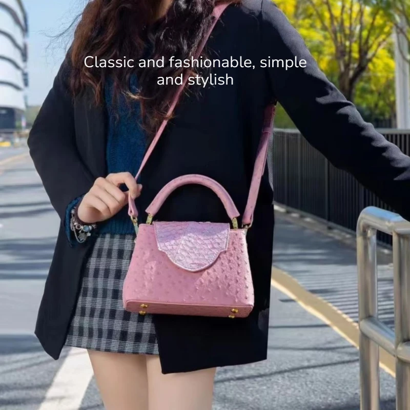 حقيبة يد عصرية وعصرية جديدة لعام 2025 على شكل نعام للنساء حقيبة كتف كروس #1