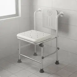 Silla de Ducha Plegable Montada en la Pared para Mascotas de Baño