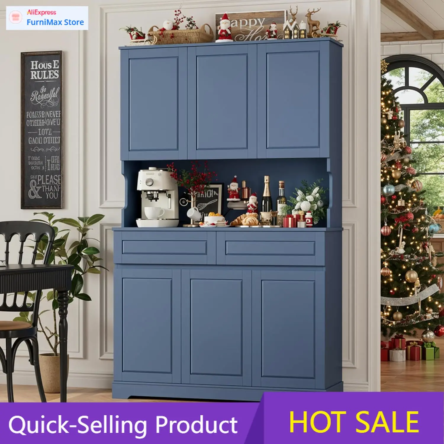 74" Pantry Cabinet,…