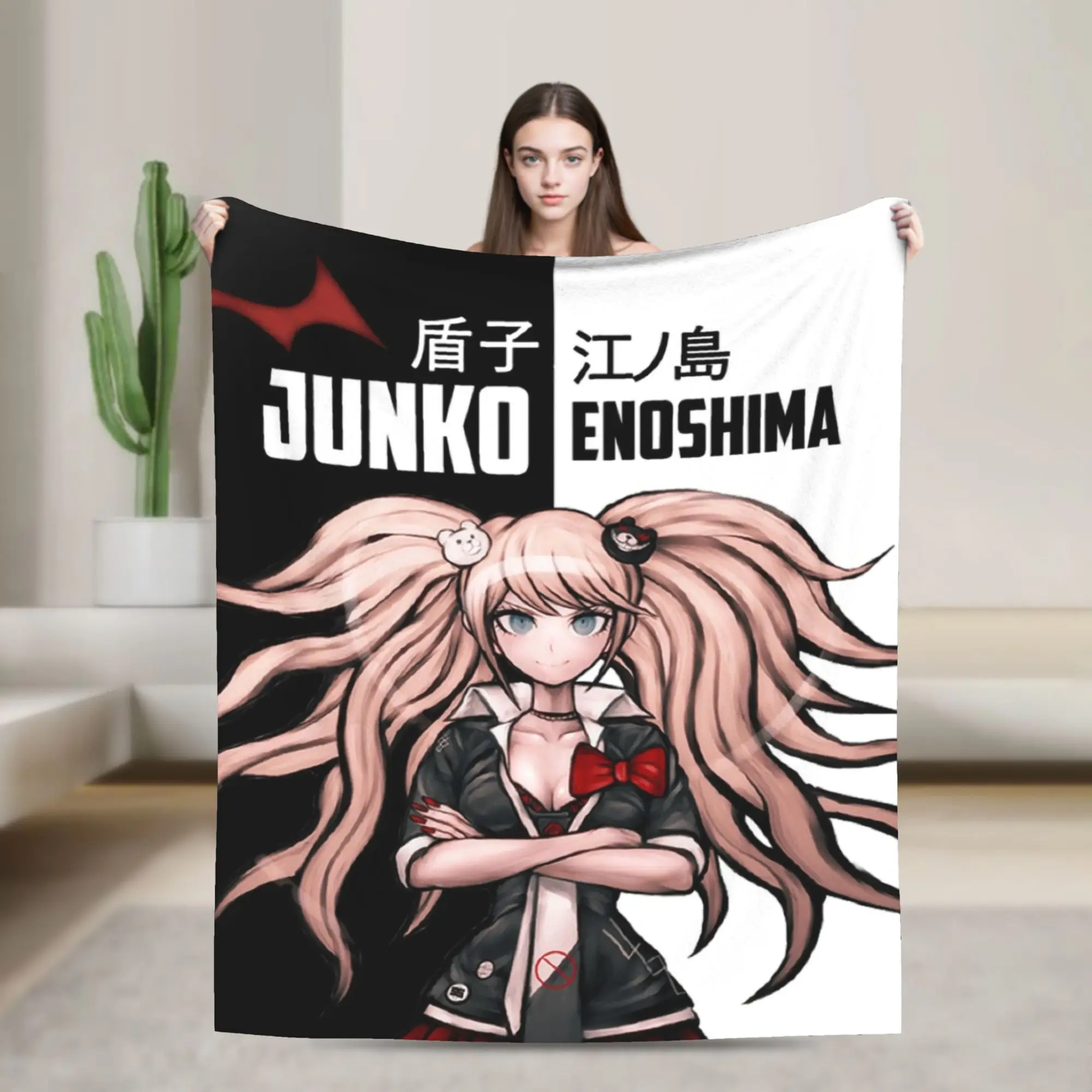 Danganronpa Killing Harmony Anime Blanket Flannel Portable Lightweight Thin Throw Blanket for Bedding Bedroom Plush Thin Quilt