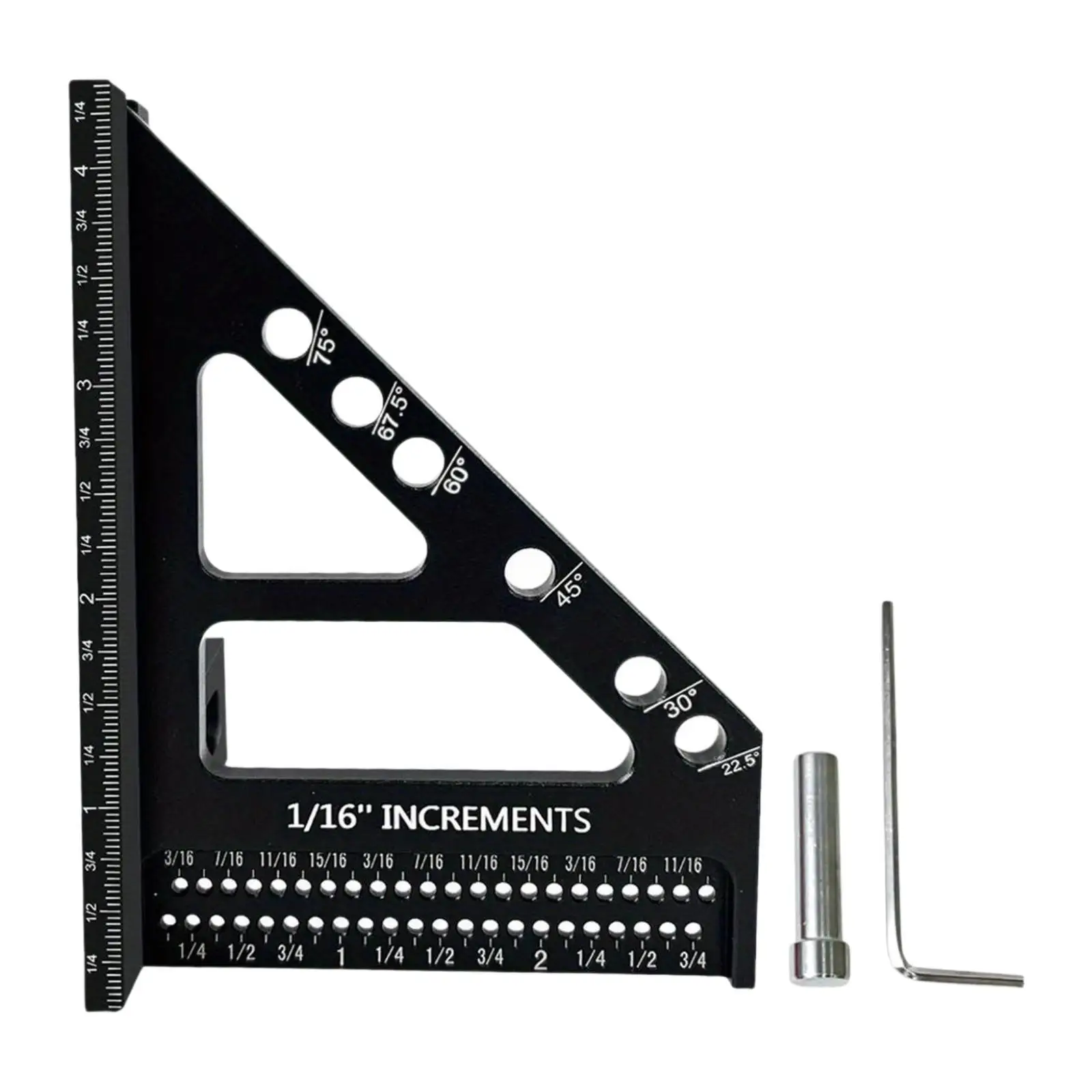 3D Multi Angle Measuring Ruler Triangle Angle Ruler Layout Tools Aluminum Alloy Versatile Carpenter Square for Drawing Engineers