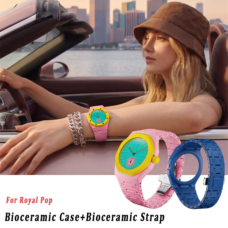 Kit de modificación de cerámica para Swatch x AP Royal POP, biomateriales, caja de reloj, correa, cambiador de bolsillo a reloj de pulsera