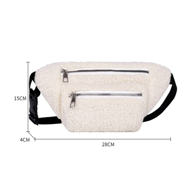 Plush Women Waist Bag Solid Color Belt Bags Shoulder Crossbody Chest Bag Brand Designer Female Fanny Pack Banana Hip Purse