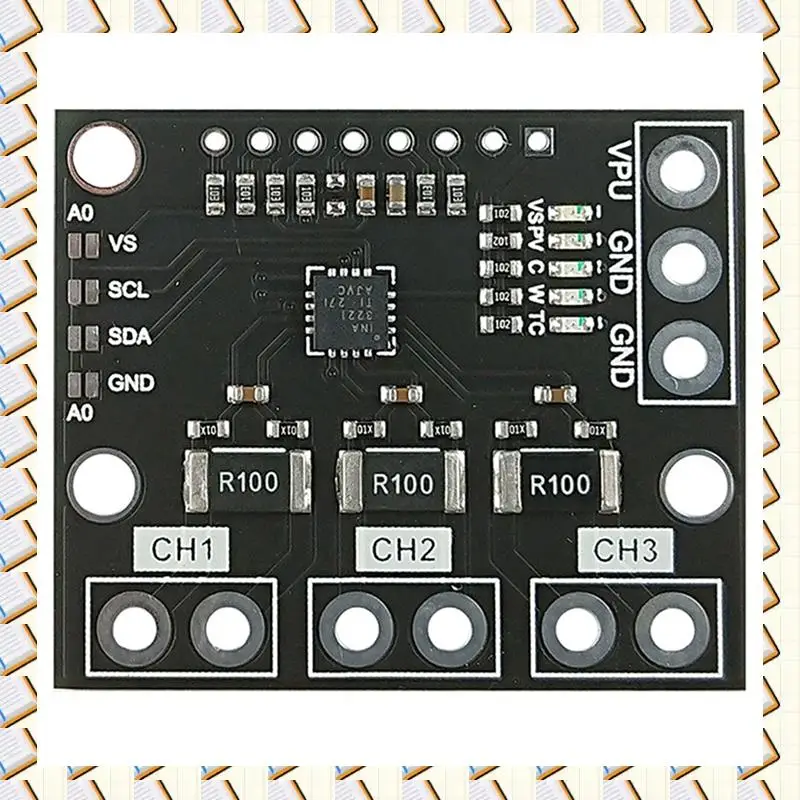 A14M 5X I2C SMBUS INA3221 Triple-Channel Shunt Current Power Supply Voltage Monitor Sensor Board Module Replace INA219