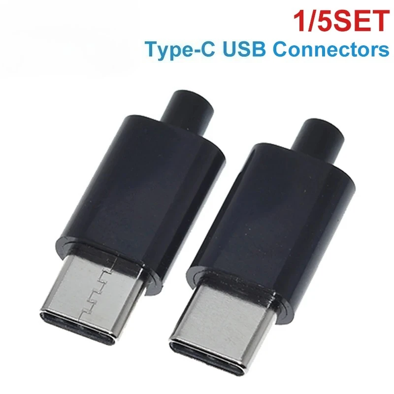 1/3/5Set Type-C Mirco USB Connectors Male Jack Tail Plug Electric Terminals Conector Case Phone